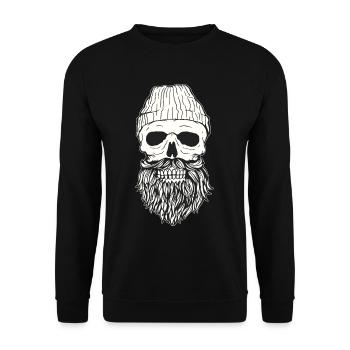 Hipster Skull - Unisex Pullover - Schwarz - Vorne - Alina (178cm) & Michal (187cm)