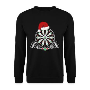 Weihnachten Dart Darts Geschenk - Unisex Pullover - Schwarz - Vorne - Alina (178cm) & Michal (187cm)