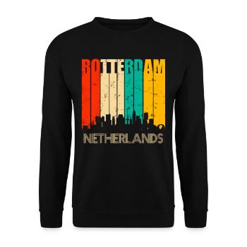 Rotterdam Pays-Bas Hollande - Sweat-shirt Unisexe - noir - Devant - Alina (178cm) & Michal (187cm)
