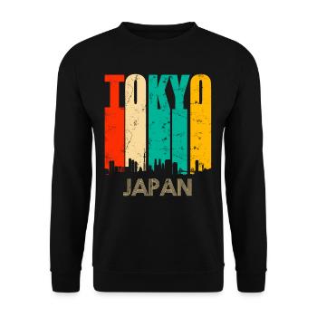 Tokyo Tokio Skyline - Unisex Pullover - Schwarz - Vorne - Alina (178cm) & Michal (187cm)