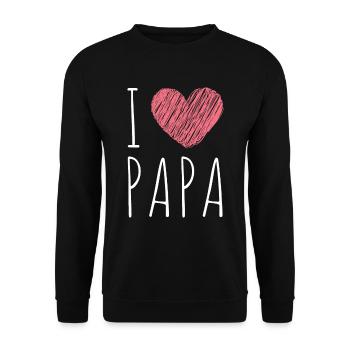 I Love Papa Father Father's Day - Unisex Sweatshirt - black - Front - Alina (178cm) & Michal (187cm)