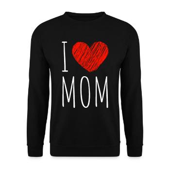 I love mom - Unisex Sweatshirt - black - Front - Alina (178cm) & Michal (187cm)