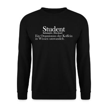 Student TShirt - Unisex Pullover - Schwarz - Vorne - Alina (178cm) & Michal (187cm)