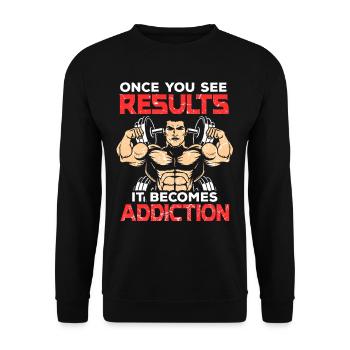 Gym Fitness Bodybuilding Kraftsport Krafttraining - Unisex Pullover - Schwarz - Vorne - Alina (178cm) & Michal (187cm)