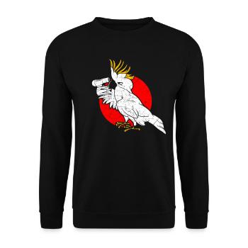 Funny cockatoo parrot hairstyle - Unisex Sweatshirt - black - Front - Alina (178cm) & Michal (187cm)
