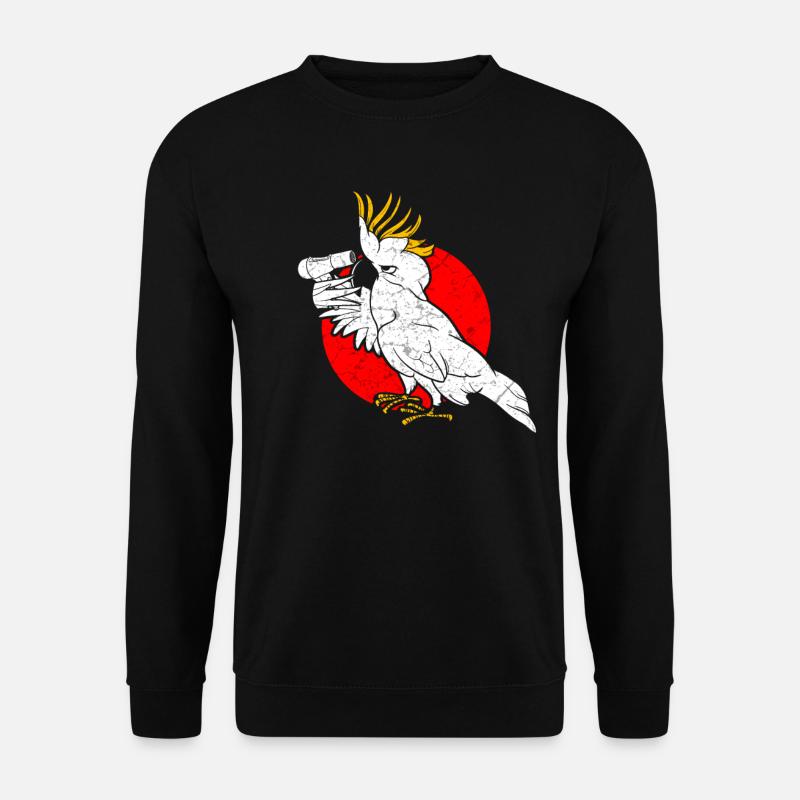 Funny cockatoo parrot hairstyle - Unisex Sweatshirt - black