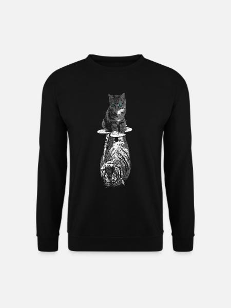 Cat Tiger Confident motivation - Unisex Sweatshirt - black