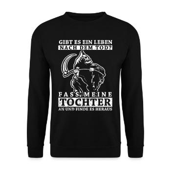 Vatertag Vater Tochter - Unisex Pullover - Schwarz - Vorne - Alina (178cm) & Michal (187cm)