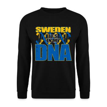 Schweden Schwedisch Flagge DNA - Unisex Pullover - Schwarz - Vorne - Alina (178cm) & Michal (187cm)