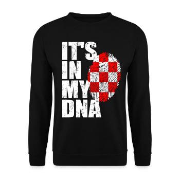 Kroatien Kroate Kroatin Flagge DNA - Unisex Pullover - Schwarz - Vorne - Alina (178cm) & Michal (187cm)
