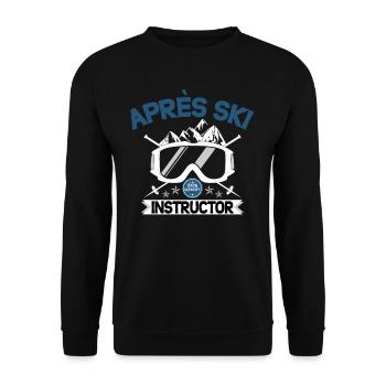 Apres Ski Instructor - Unisex Sweatshirt - black - Front - Alina (178cm) & Michal (187cm)