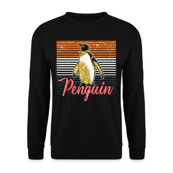 Pinguin - Unisex Pullover - Schwarz - Vorne - Alina (178cm) & Michal (187cm)