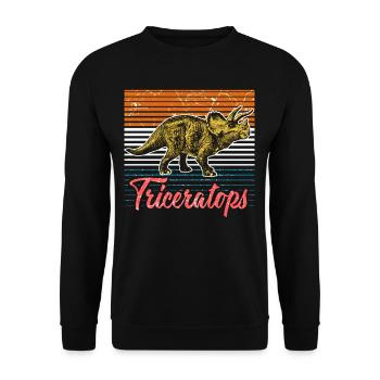 Triceratops Dino Dinosaur - Unisex Sweatshirt - black - Front - Alina (178cm) & Michal (187cm)