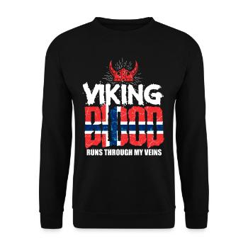Norweger Wikinger - Unisex Pullover - Schwarz - Vorne - Alina (178cm) & Michal (187cm)
