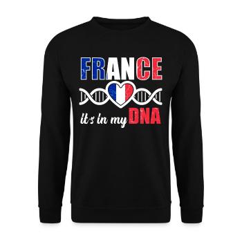 France Frankreich DNA - Unisex Pullover - Schwarz - Vorne - Alina (178cm) & Michal (187cm)