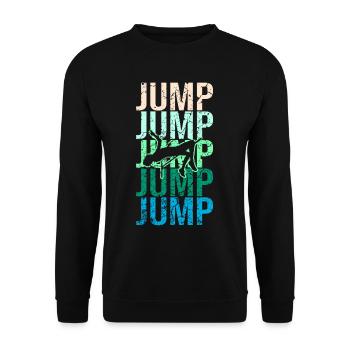 Hochsprung Leichtathletik - Unisex Pullover - Schwarz - Vorne - Alina (178cm) & Michal (187cm)