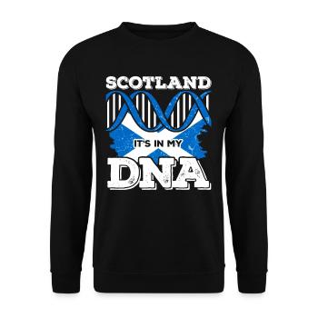 Schottland Schotte DNA - Unisex Pullover - Schwarz - Vorne - Alina (178cm) & Michal (187cm)