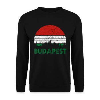 Budapest Hongrie - Sweat-shirt Unisexe - noir - Devant - Alina (178cm) & Michal (187cm)