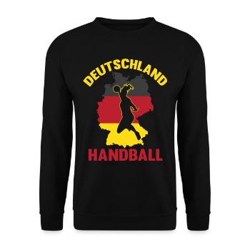 DEUTSCHLAND HANDBALL FRAUEN 2019 Geschenk - Unisex Pullover - Schwarz - Vorne - Alina (178cm) & Michal (187cm)