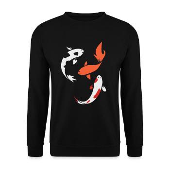 Koi Fish - Unisex Sweatshirt - black - Front - Alina (178cm) & Michal (187cm)