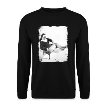 Sexy Nonne - Unisex Pullover - Schwarz - Vorne - Alina (178cm) & Michal (187cm)