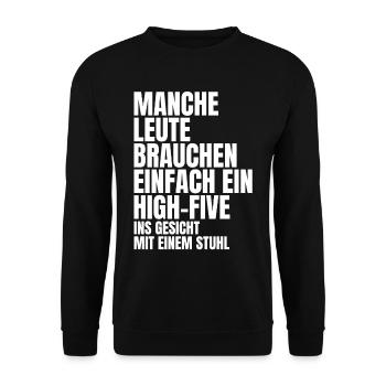 Lustiger Spruch - Unisex Pullover - Schwarz - Vorne - Alina (178cm) & Michal (187cm)