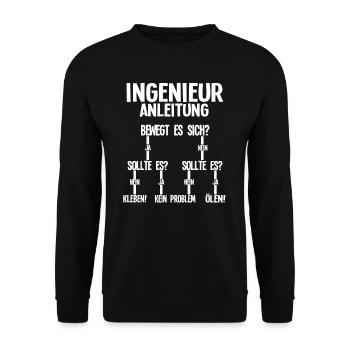 Ingenieur Anleitung - Unisex Pullover - Schwarz - Vorne - Alina (178cm) & Michal (187cm)