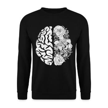 Brain flowers Positive thinking - Unisex Sweatshirt - black - Front - Alina (178cm) & Michal (187cm)