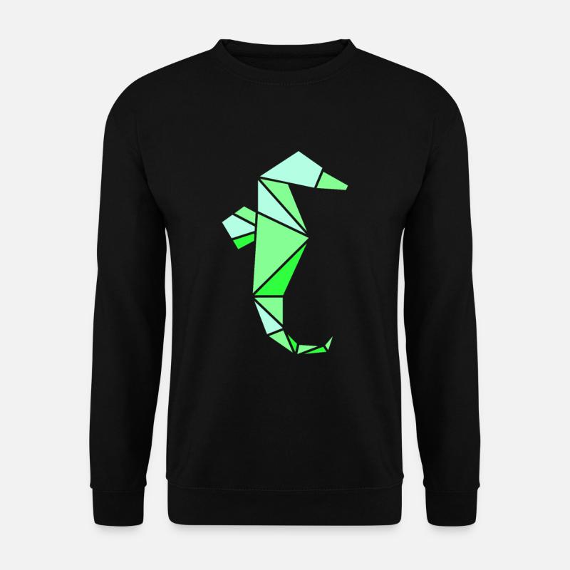 Origami Hippocampe - Sweat-shirt Unisexe - noir