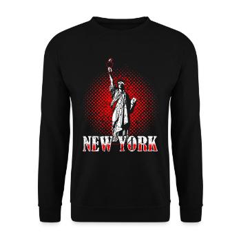 New York Statue of Liberty - Unisex Sweatshirt - black - Front - Alina (178cm) & Michal (187cm)