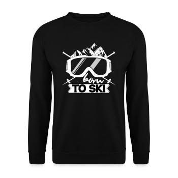 Né pour skier - Sweat-shirt Unisexe - noir - Devant - Alina (178cm) & Michal (187cm)