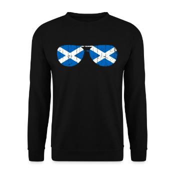 Schottland Schotte Flagge Sonnenbrille - Unisex Pullover - Schwarz - Vorne - Alina (178cm) & Michal (187cm)