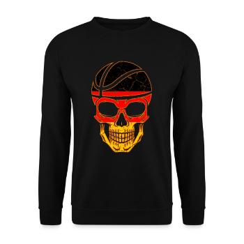 Basketball Deutschland Totenkopf - Unisex Pullover - Schwarz - Vorne - Alina (178cm) & Michal (187cm)