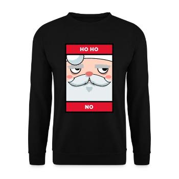 Anti Christmas Against Ho Ho Ho Gift - Unisex Sweatshirt - black - Front - Alina (178cm) & Michal (187cm)