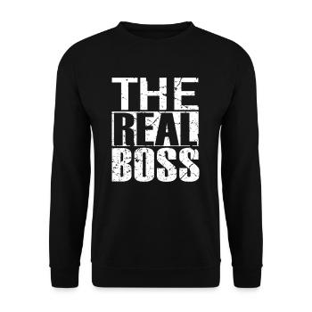 Le partenaire du Real Boss cherche la femme - Sweat-shirt Unisexe - noir - Devant - Alina (178cm) & Michal (187cm)