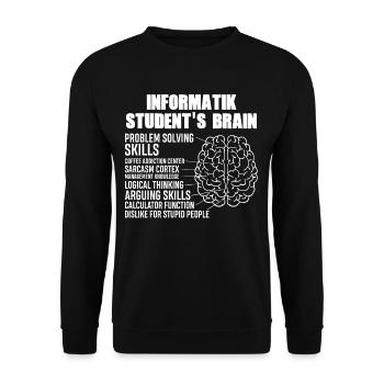 Computer Science Students Brain - Unisex Sweatshirt - black - Front - Alina (178cm) & Michal (187cm)