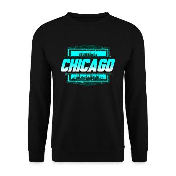 Chicago - Unisex Sweatshirt - black - Front - Alina (178cm) & Michal (187cm)