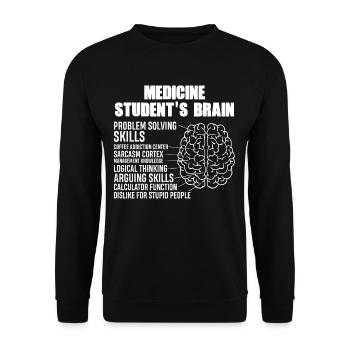 Cerveau d'étudiant en médecine - Sweat-shirt Unisexe - noir - Devant - Alina (178cm) & Michal (187cm)
