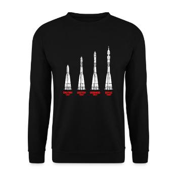 Missile space travel Soviet Union Russia - Unisex Sweatshirt - black - Front - Alina (178cm) & Michal (187cm)