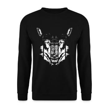 Loup - Sweat-shirt Unisexe - noir - Devant - Alina (178cm) & Michal (187cm)