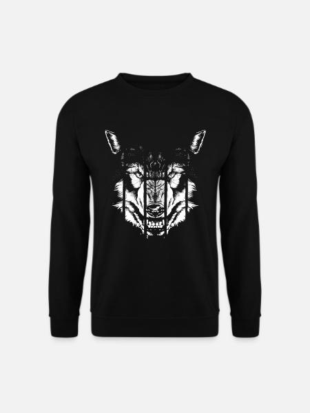 Wolf - Unisex Pullover - Schwarz