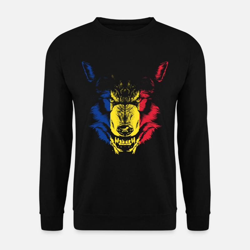 Wolf Romania flag - Unisex Sweatshirt - black
