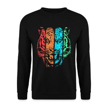 tigre - Sweat-shirt Unisexe - noir - Devant - Alina (178cm) & Michal (187cm)