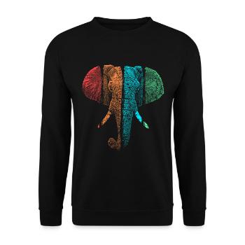 éléphant - Sweat-shirt Unisexe - noir - Devant - Alina (178cm) & Michal (187cm)