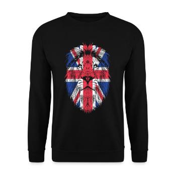 UK Royaume-Uni drapeau de Grande-Bretagne - Sweat-shirt Unisexe - noir - Devant - Alina (178cm) & Michal (187cm)