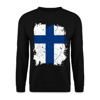 Finland flag - Unisex Sweatshirt - black - Front - Alina (178cm) & Michal (187cm)