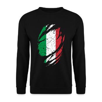 Italienische Flagge - Unisex Pullover - Schwarz - Vorne - Alina (178cm) & Michal (187cm)