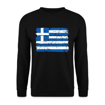Greece flag - Unisex Sweatshirt - black - Front - Alina (178cm) & Michal (187cm)