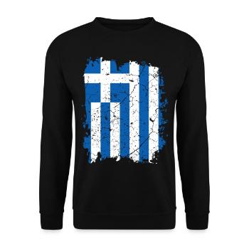Greece flag - Unisex Sweatshirt - black - Front - Alina (178cm) & Michal (187cm)