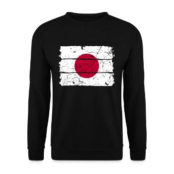 Japan flag - Unisex Sweatshirt - black - Front - Alina (178cm) & Michal (187cm)